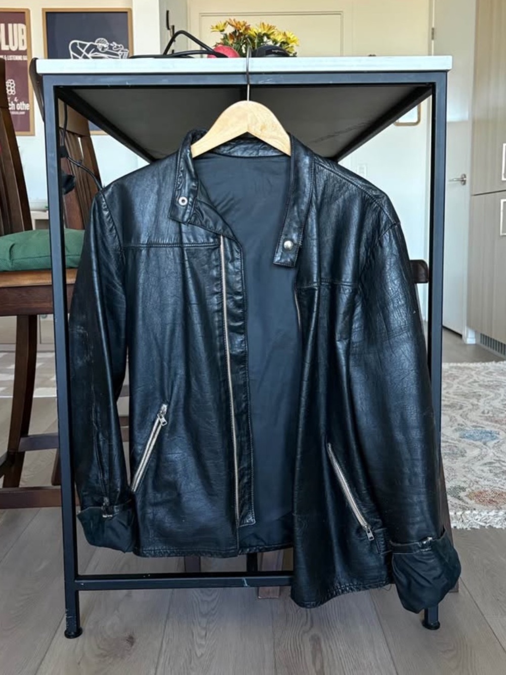 Drospo Leather Clothing Jacket in Black